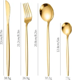 Merkloos Bestekset - 24 Delig Bestekset - 6 Personen - Rood/Goud - Tafellepels/Tafelmessen/Tafelvorken/Koffielepels - Roestvrij Staal 11 Merkloos Bestekset - 24 Delig Bestekset - 6 Personen - Rood/Goud - Tafellepels/Tafelmessen/Tafelvorken/Koffielepels - Roestvrij Staal -Sola Winkel 1072x1200