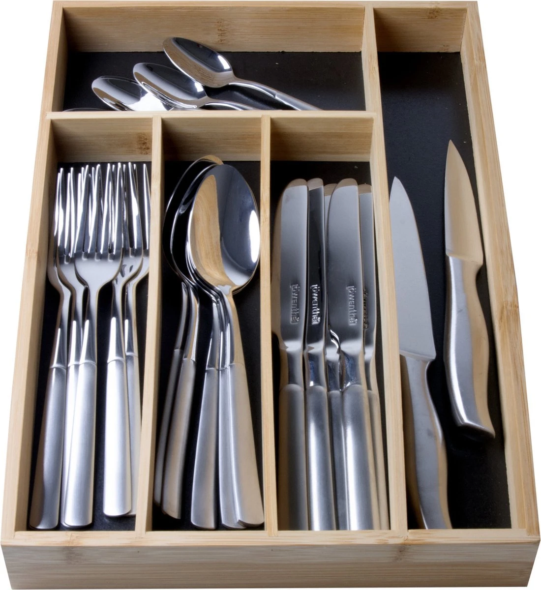 Houten Bestekbak/bestekhouder 36 X 26 Cm - Keukenlade/besteklade Inzetbakken 2 Houten Bestekbak/bestekhouder 36 X 26 Cm - Keukenlade/besteklade Inzetbakken - Afbeelding 2