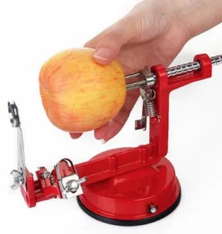 3-In-1 Appelmachine Rood - Appelboor, Appelschiller En Appelsnijder - Fruitsnijder - Groentesnijder - Klokhuis Verwijderaar - Fruitmachine - Keukenapparaat -Sola Winkel 1134x1200