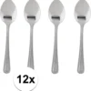 Merkloos 12x Stuks Sierlijke Grote Dessertlepeltjes - Bestek - 15 Cm Van RVS