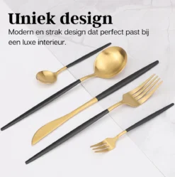 LuZana - Bestek Set Goud - 30-delig - Bestekset 6 Persoons - Goud/zwart - Bestek - Borden - Bestekset Zwart -Sola Winkel 1192x1200 2