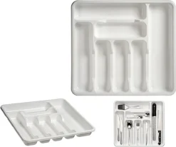 Kunststof Bestekbak/bestekhouder 7-vaks Wit 42 X 39 Cm - Keukenlade/besteklade Inzetbakken -Sola Winkel 1200x1001