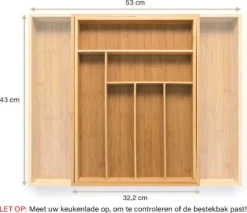 Budu Uitschuifbare Bamboe Bestekbak #43 (43 Cm Diep) - Bestekcassette Hout - Besteklade - 43 X 32,2 - 53 Cm - 6/8 Vakken 12 Budu Uitschuifbare Bamboe Bestekbak #43 (43 Cm Diep) - Bestekcassette Hout - Besteklade - 43 X 32,2 - 53 Cm - 6/8 Vakken -Sola Winkel 1200x1036 2