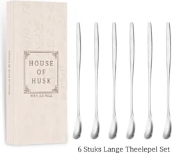 House Of Husk Latte Macchiato Lepels Set - Lange Theelepels - Koffielepels - Longdrinklepels - Barlepel - RVS - 6 Stuks - 17CM - Zilver -Sola Winkel 1200x1069