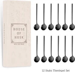 House Of Husk® Theelepels Set - Theelepeltjes - Koffielepels - Koffielepeltjes - RVS - 13cm - 12 Stuks - Zwart -Sola Winkel 1200x1150