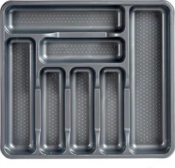 Kunststof Bestekbak/bestekhouder 7-vaks Grijs 42 X 39 Cm - Keukenlade/besteklade Inzetbakken -Sola Winkel 1200x1157 1