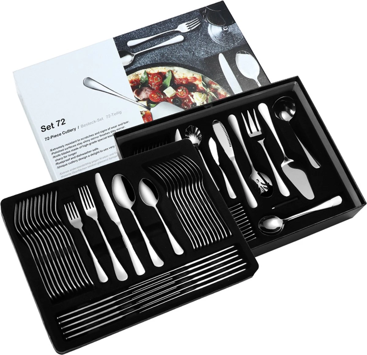 Bestekset Zilverkleurig - 72-delig - 12 Personen - Complete Set 1 Bestekset Zilverkleurig - 72-delig - 12 Personen - Complete Set