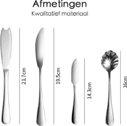 Bestekset Zilverkleurig - 72-delig - 12 Personen - Complete Set 17 Bestekset Zilverkleurig - 72-delig - 12 Personen - Complete Set -Sola Winkel 1200x1188