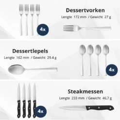 Veluw Bestekset 4 Persoons - Barcelona Bestekset 24 Delig - RVS 18/0 12 Veluw Bestekset 4 Persoons - Barcelona Bestekset 24 Delig - RVS 18/0 -Sola Winkel 1200x1200 146