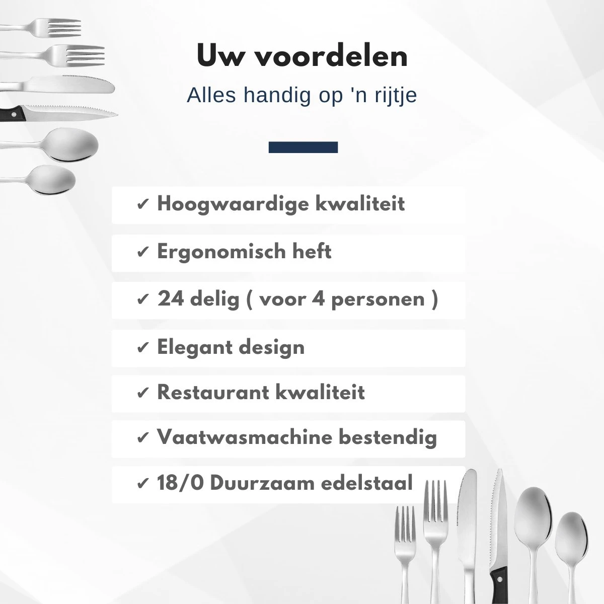 Veluw Bestekset 4 Persoons - Barcelona Bestekset 24 Delig - RVS 18/0 8 Veluw Bestekset 4 Persoons - Barcelona Bestekset 24 Delig - RVS 18/0 - Afbeelding 8