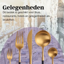 LuZana - Bestek Set Goud - 30-delig - Bestekset 6 Persoons - Goud/zwart - Bestek - Borden - Bestekset Zwart -Sola Winkel 1200x1200 175
