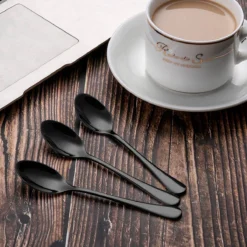 Alheco 6 Ovale Theelepels - 12.3cm - RVS Theelepeltjes - Zwart -Sola Winkel 1200x1200 270