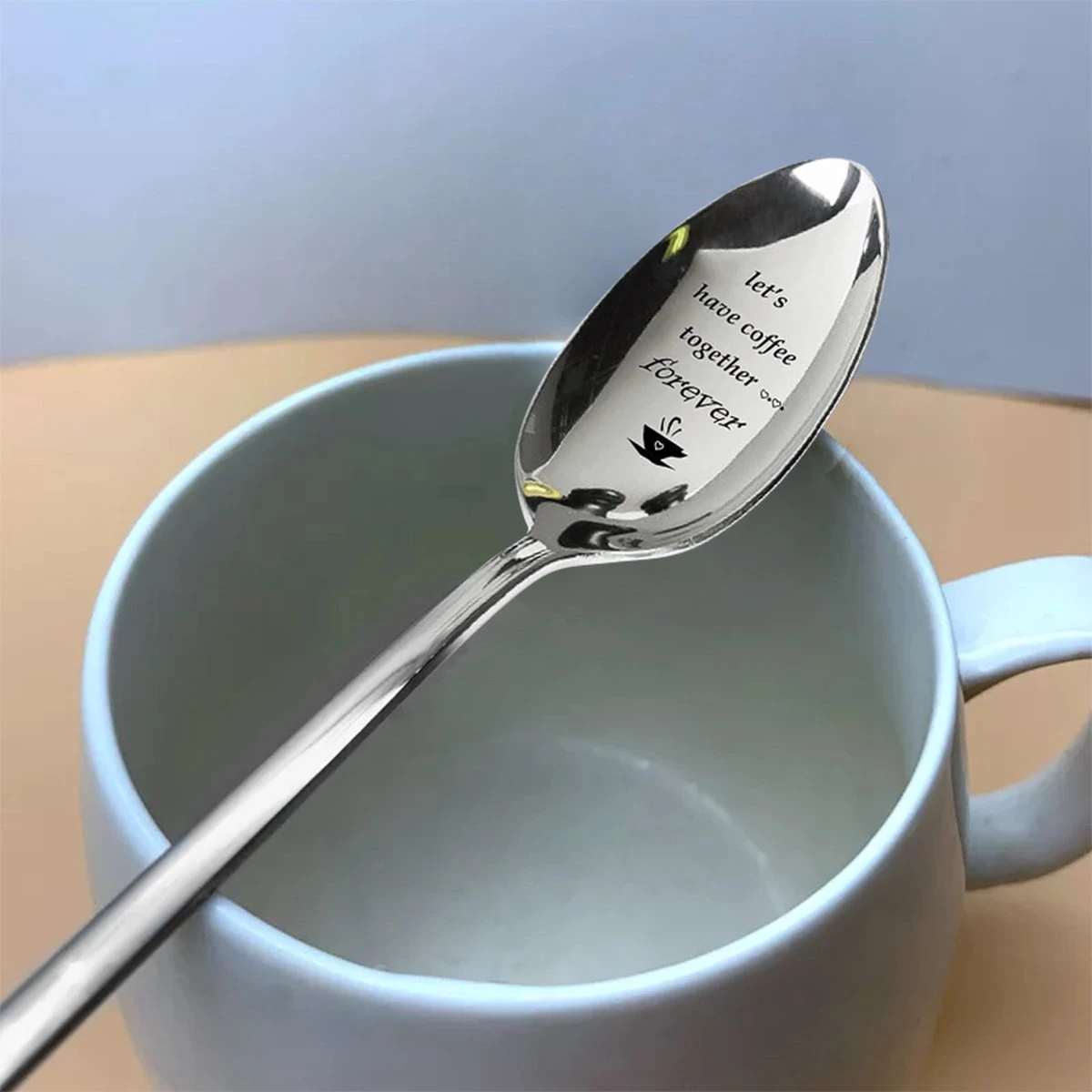 Merkloos Lepel Met Tekst - "Let's Have Coffee Together Forever" - 19.5cm - Valentijn Cadeau Voor Hem Of Haar - Valentijnsdag Verrassing - Versierde Lepel - Lange Lepel - Cadeautje 3 Merkloos Lepel Met Tekst - "Let's Have Coffee Together Forever" - 19.5cm - Valentijn Cadeau Voor Hem Of Haar - Valentijnsdag Verrassing - Versierde Lepel - Lange Lepel - Cadeautje - Afbeelding 3
