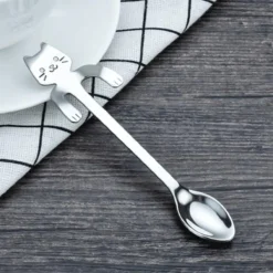 Merkloos 4 Theelepels Hangende Kat - Katten Koffielepel - RVS - Zilverkleurig -Sola Winkel 1200x1200 330