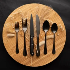 OEC Kitchen Bestekset 36-delig - Zwart - 6 Persoons - Steakmessen - Messen - Vorken - Lepels - RVS -Sola Winkel 1200x1200 36