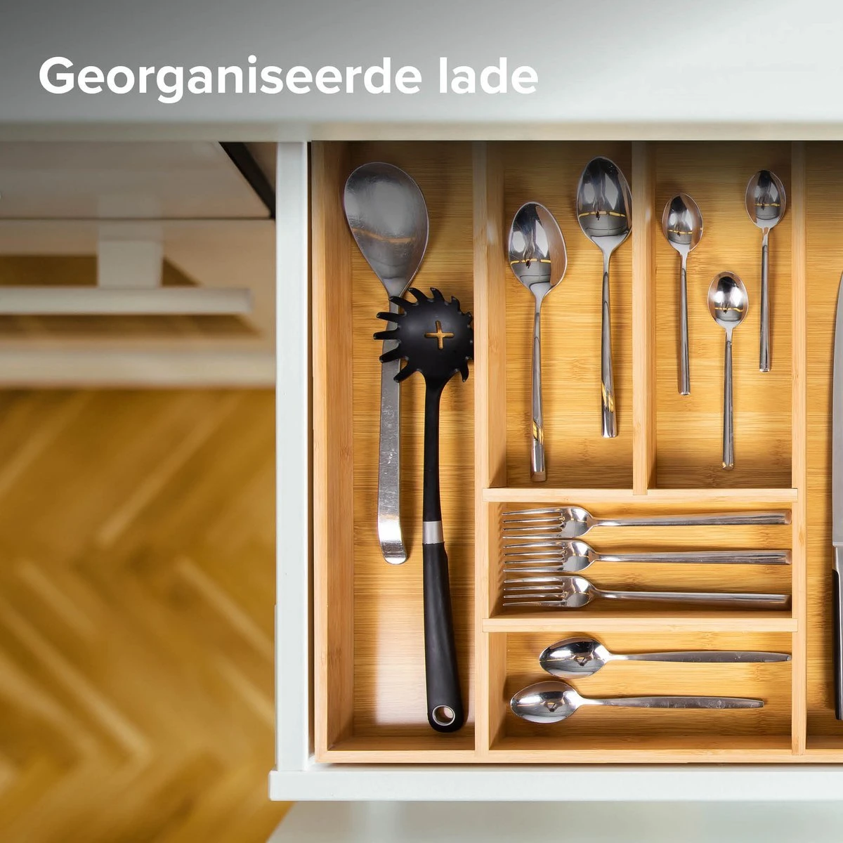 Grote Bestekbak Bamboe 81x47CM - Coninx Besteklade - Opbergbak - Duurzaam - Bamboe - Voor Laden Vanaf 47cm Diep 3 Grote Bestekbak Bamboe 81x47CM - Coninx Besteklade - Opbergbak - Duurzaam - Bamboe - Voor Laden Vanaf 47cm Diep - Afbeelding 3