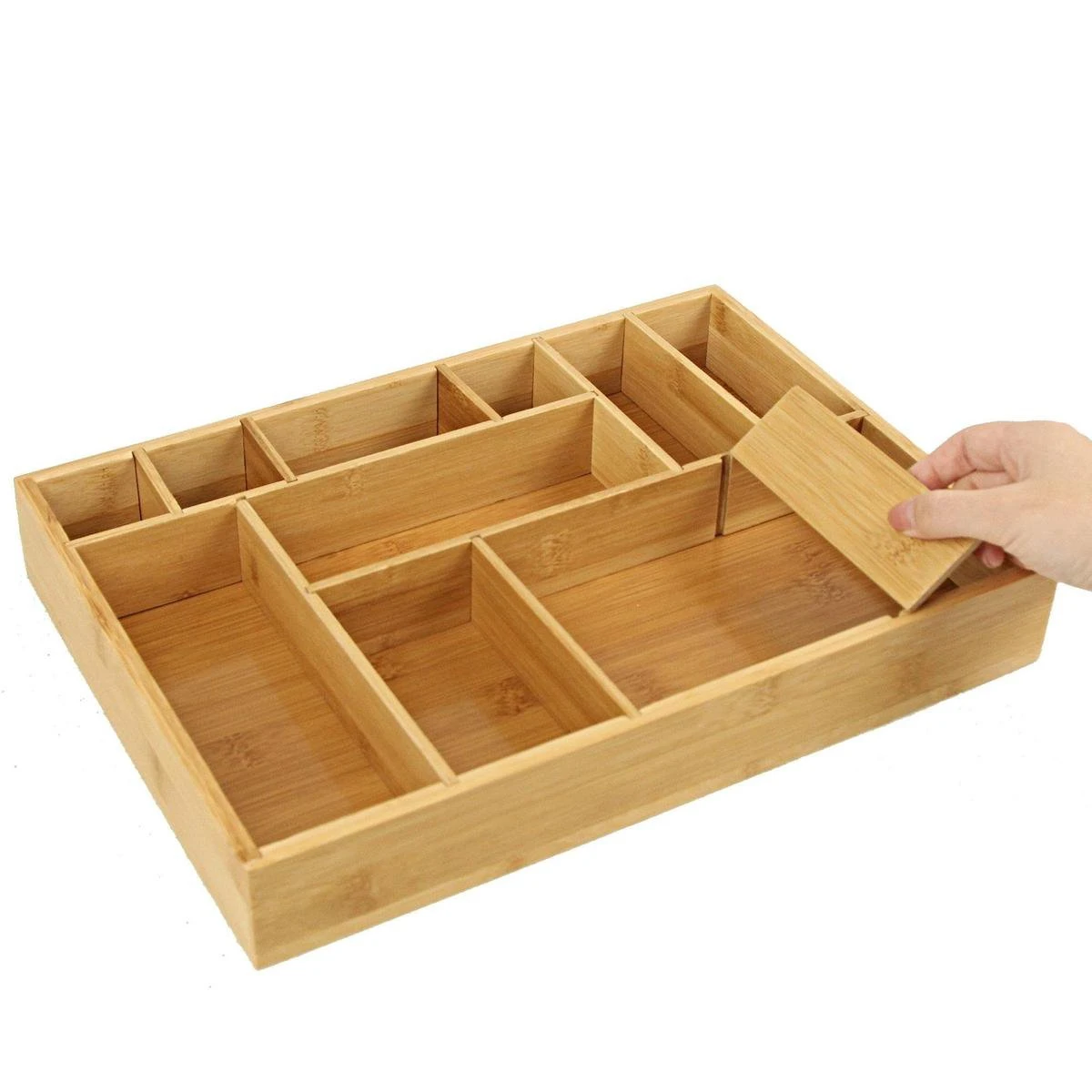 Merkloos Decopatent® Bestekbak - Lade Organizer - Besteklade - Bamboe - Hout - Bestek Bak Organizer Houder Voor Keukenla - Bestekcassette 2 Merkloos Decopatent® Bestekbak - Lade Organizer - Besteklade - Bamboe - Hout - Bestek Bak Organizer Houder Voor Keukenla - Bestekcassette - Afbeelding 2