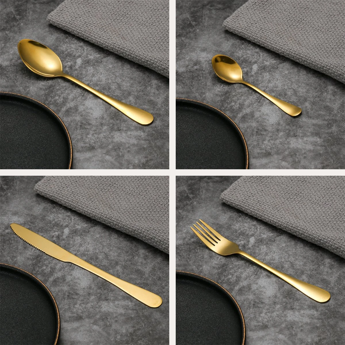 SensaHome - 20-Delige Bestek Set - Inclusief Mes/Vork/Lepel - 4 Personen - Goud 7 SensaHome - 20-Delige Bestek Set - Inclusief Mes/Vork/Lepel - 4 Personen - Goud - Afbeelding 7