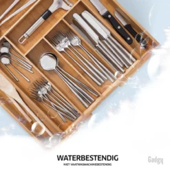 Gadgy Uitschuifbare Bestekbak - Uitschuifbare Bestekcassette Hout - Besteklade - Ladeverdeler - 6/8 Vakken - Bamboe -Sola Winkel 1200x1200 453