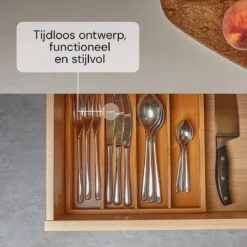 SCHOBERG Houten Bestekbak 34 Cm X 25 Cm X 5 Cm | Bamboe Enkele Keuken Bestekbak | Universele Bestekbak -Sola Winkel 1200x1200 457