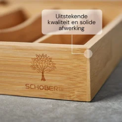 SCHOBERG Houten Bestekbak 34 Cm X 25 Cm X 5 Cm | Bamboe Enkele Keuken Bestekbak | Universele Bestekbak -Sola Winkel 1200x1200 458