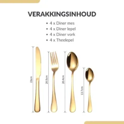 SensaHome - 20-Delige Bestek Set - Inclusief Mes/Vork/Lepel - 4 Personen - Goud 29 SensaHome - 20-Delige Bestek Set - Inclusief Mes/Vork/Lepel - 4 Personen - Goud -Sola Winkel 1200x1200 46