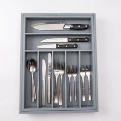 Merkloos Decopatent® Uitschuifbaar Bestekbak - Besteklade - 7 Vaks -> Uitschuifbaar Naar 9 Vakken - Bestekbakken Organizer - Bamboe - Grijs 13 Merkloos Decopatent® Uitschuifbaar Bestekbak - Besteklade - 7 Vaks -> Uitschuifbaar Naar 9 Vakken - Bestekbakken Organizer - Bamboe - Grijs -Sola Winkel 1200x1200 468