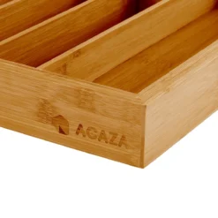 ACAZA Uitschuifbare Bestekbak In Bamboe Hout, Besteklade Met 7 Tot 9 Vakken, Ladeverdeler, Opbergbak, Bestekcassette, Verstelbaar -Sola Winkel 1200x1200 482