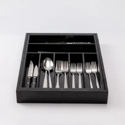 Merkloos Decopatent® Uitschuifbaar Bestekbak - Besteklade - 7 Vaks -> Uitschuifbaar Naar 9 Vakken - Bestekbakken Organizer - Bamboe - Zwart -Sola Winkel 1200x1200 489