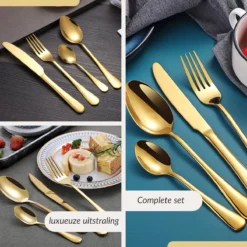 SensaHome - 20-Delige Bestek Set - Inclusief Mes/Vork/Lepel - 4 Personen - Goud 36 SensaHome - 20-Delige Bestek Set - Inclusief Mes/Vork/Lepel - 4 Personen - Goud -Sola Winkel 1200x1200 53