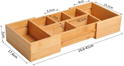 Verstelbare Lade Organizer - Voor Bestek/Keuken/Bureau/Make-Up/Accessoires – Uitschuifbare Lade Inzet Verdeler - Opbergbak Doos - Verstelbaar In 5 Of 7 Compartimenten - Duurzaam Bamboe Hout 11 Verstelbare Lade Organizer - Voor Bestek/Keuken/Bureau/Make-Up/Accessoires – Uitschuifbare Lade Inzet Verdeler - Opbergbak Doos - Verstelbaar In 5 Of 7 Compartimenten - Duurzaam Bamboe Hout -Sola Winkel 1200x639 2