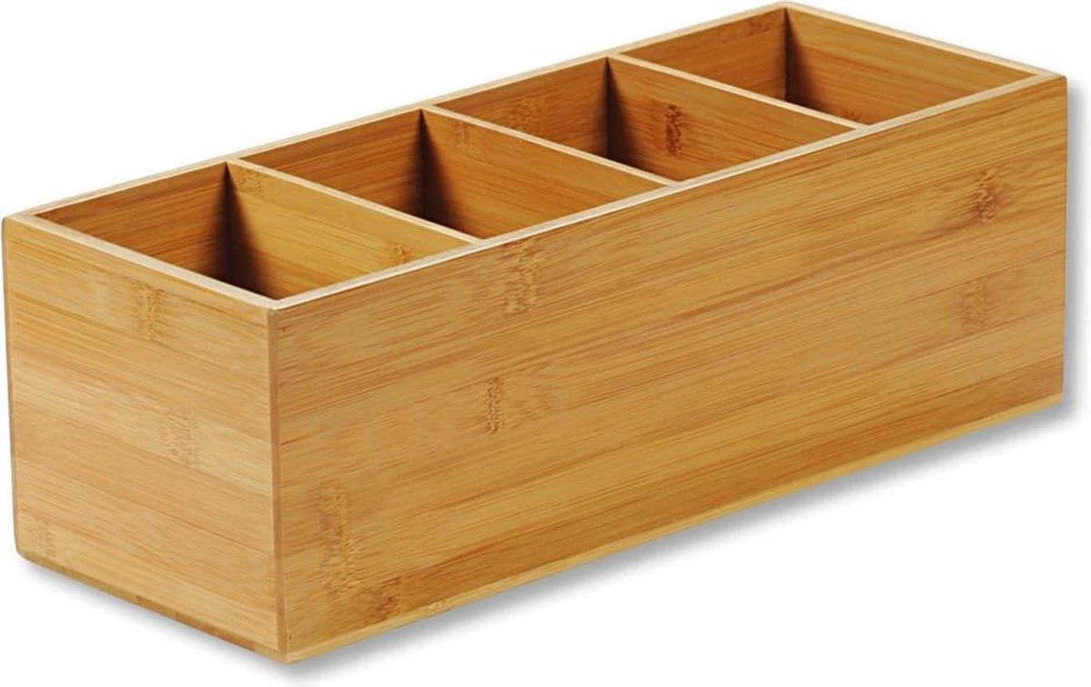 Merkloos Bestekbak FSC® Bamboe Hout - Staande Bestekhouder - Bestekbakje Houder - Bestek Bak Organizer- Bestekcassette - 35 X 14 X 12 Cm 4 Merkloos Bestekbak FSC® Bamboe Hout - Staande Bestekhouder - Bestekbakje Houder - Bestek Bak Organizer- Bestekcassette - 35 X 14 X 12 Cm - Afbeelding 4
