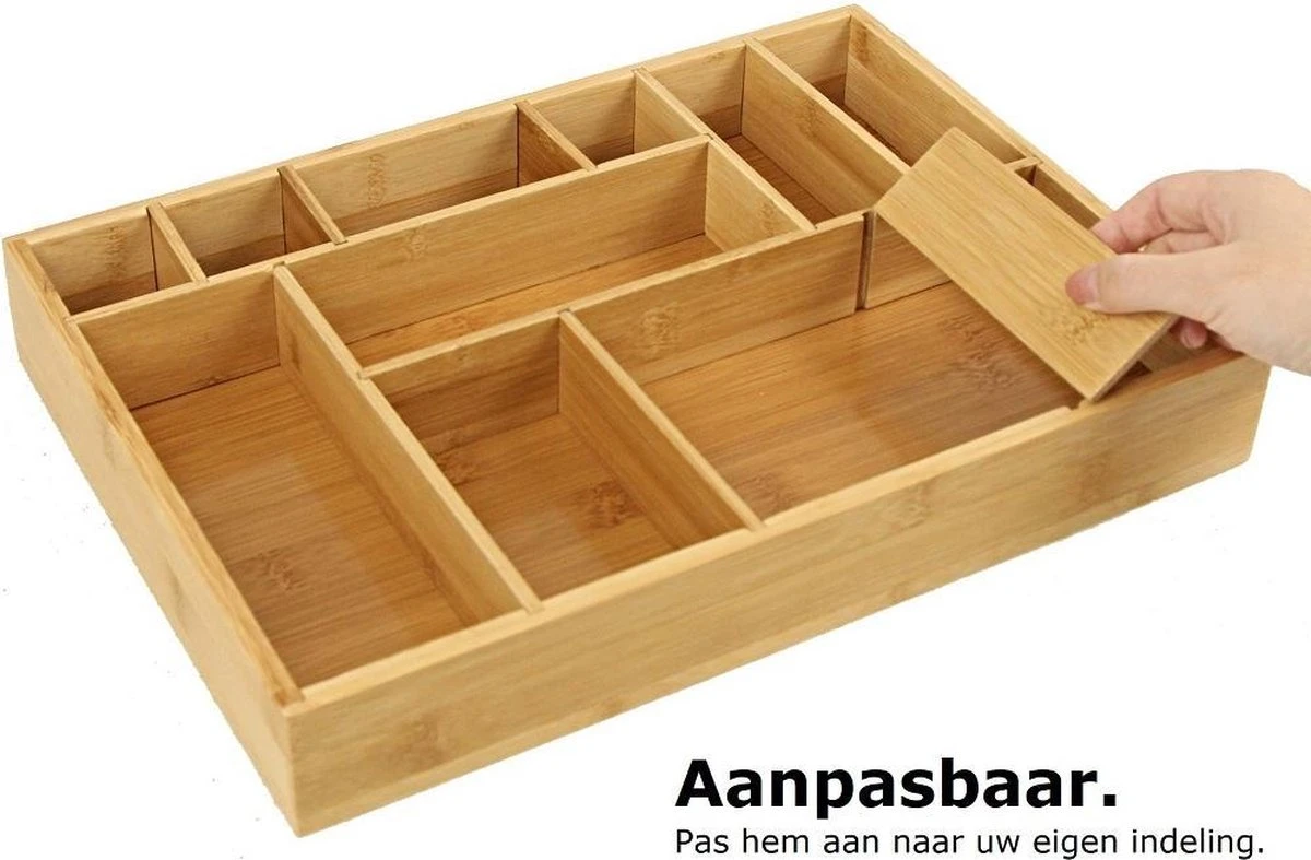 Merkloos Decopatent® Bestekbak - Lade Organizer - Besteklade - Bamboe - Hout - Bestek Bak Organizer Houder Voor Keukenla - Bestekcassette 1 Merkloos Decopatent® Bestekbak - Lade Organizer - Besteklade - Bamboe - Hout - Bestek Bak Organizer Houder Voor Keukenla - Bestekcassette
