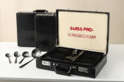 Swiss Pro+ Bestekset In Koffer-72 Delig-12 Persoons-Zwitsers Kwaliteit-Complete Set-100% Roestvrijstaal- Zwart -Sola Winkel 1200x799 47