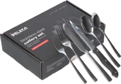 Deleca 12 Persoons Bestekset (72-delig) - Lepels, Messen, Vorken & Steakmessen - Vaatwasserbestendig - Zilver / RVS -Sola Winkel 1200x833