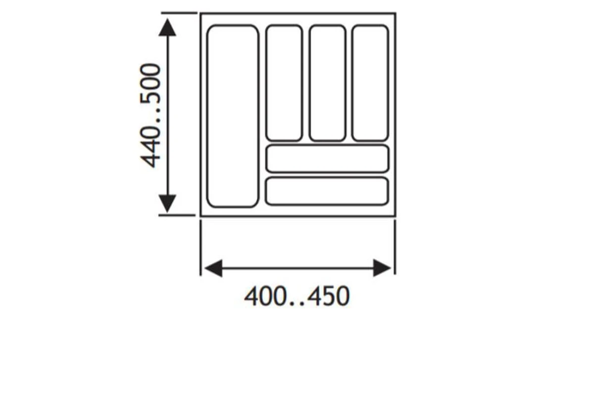 Culinorm Bestekbak - Besteklade - 45 Cm Breed X 50 Cm Diep - Grijs 3 Culinorm Bestekbak - Besteklade - 45 Cm Breed X 50 Cm Diep - Grijs - Afbeelding 3