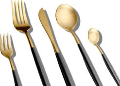 LuZana - Bestek Set Goud - 30-delig - Bestekset 6 Persoons - Goud/zwart - Bestek - Borden - Bestekset Zwart -Sola Winkel 1200x859