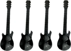 Merkloos 4 Theelepels In De Vorm Van Een Gitaar - Zwart