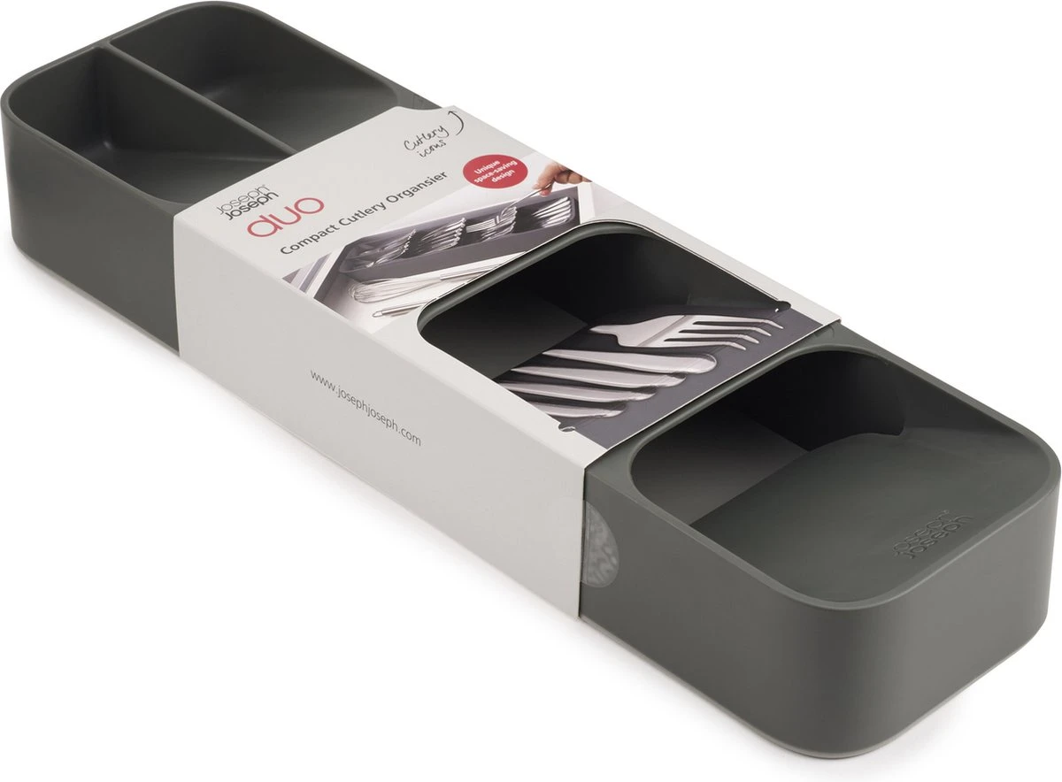 Joseph Joseph - Duo - Bestek Organiser Compact - Grijs 7 Joseph Joseph - Duo - Bestek Organiser Compact - Grijs - Afbeelding 7