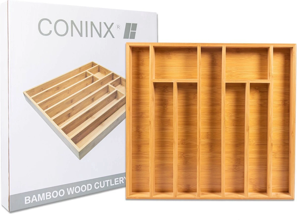 Grote Bestekbak Bamboe 51x47cm | Besteklade Van Coninx | Bestekhouder | Opbergbak | Duurzaam | Voor Laden Van 47cm Diep 8 Grote Bestekbak Bamboe 51x47cm | Besteklade Van Coninx | Bestekhouder | Opbergbak | Duurzaam | Voor Laden Van 47cm Diep - Afbeelding 8
