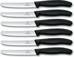 Victorinox Tafelmes 6 Stuks Zwart Krom Heft -Sola Winkel 1200x927