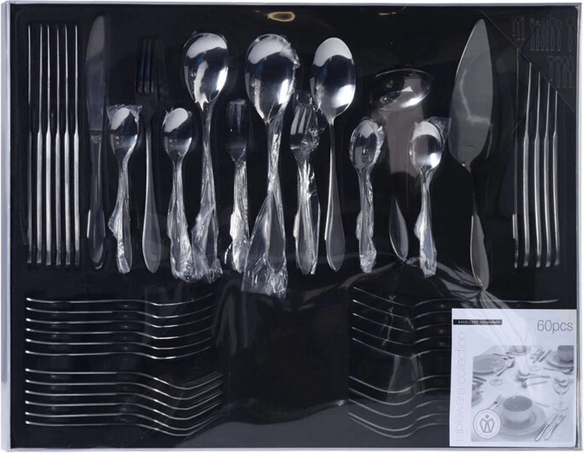 Excellent Houseware Romarino Bestekset - 60-delig - 6 Persoons 10 Excellent Houseware Romarino Bestekset - 60-delig - 6 Persoons - Afbeelding 10