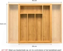 Budu Uitschuifbare Bamboe Bestekbak #33,5 (33,5 Cm Diep) - Bestekcassette Hout - Besteklade - 33,5 X 28 - 45 Cm - 5/7 Vakken 12 Budu Uitschuifbare Bamboe Bestekbak #33,5 (33,5 Cm Diep) - Bestekcassette Hout - Besteklade - 33,5 X 28 - 45 Cm - 5/7 Vakken -Sola Winkel 1200x984 2