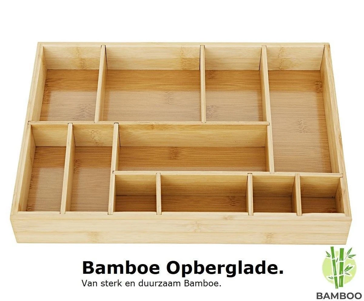 Merkloos Decopatent® Bestekbak - Lade Organizer - Besteklade - Bamboe - Hout - Bestek Bak Organizer Houder Voor Keukenla - Bestekcassette 7 Merkloos Decopatent® Bestekbak - Lade Organizer - Besteklade - Bamboe - Hout - Bestek Bak Organizer Houder Voor Keukenla - Bestekcassette - Afbeelding 7
