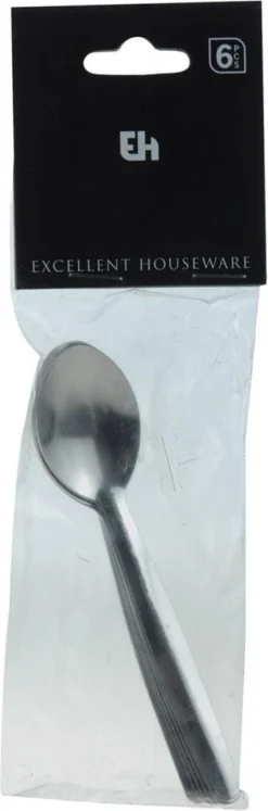 Merkloos Excellent Houseware RVS Theelepels Set 6 Stuks
