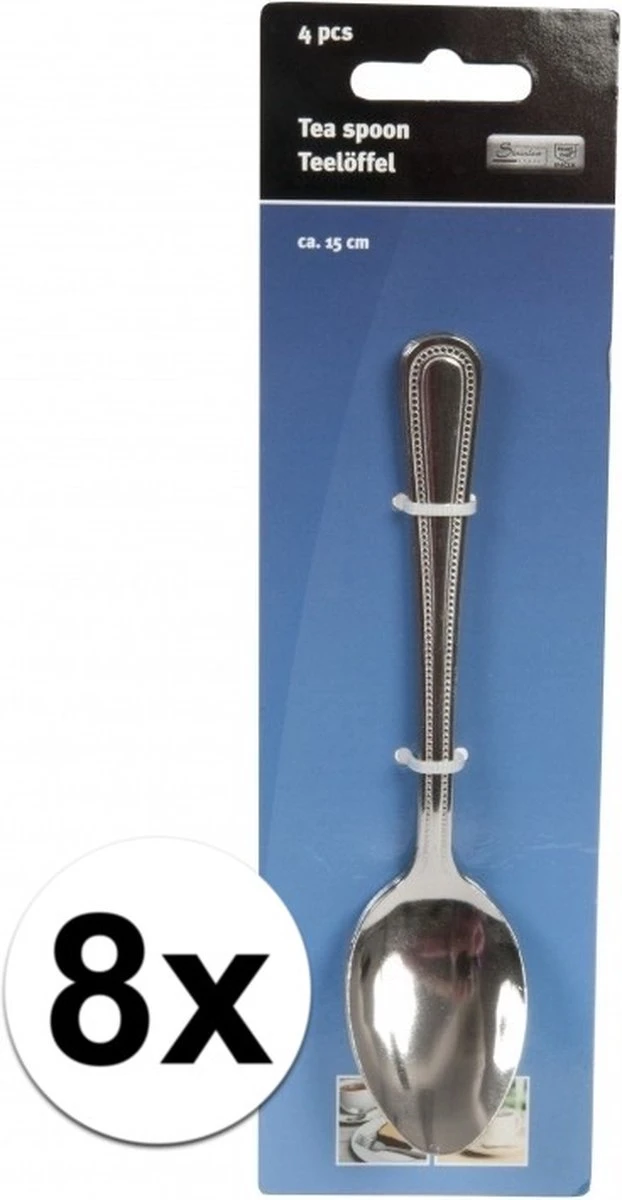 Merkloos 8x Stuks Sierlijke Grote Thee/dessertlepeltjes - Bestek - 15 Cm Van RVS 3 Merkloos 8x Stuks Sierlijke Grote Thee/dessertlepeltjes - Bestek - 15 Cm Van RVS - Afbeelding 3
