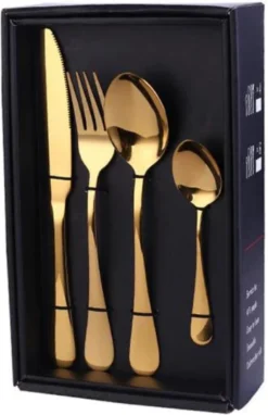 SensaHome - 20-Delige Bestek Set - Inclusief Mes/Vork/Lepel - 4 Personen - Goud