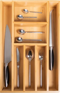 Coninx Bestekbak Bamboe 31CM Breed - Besteklade - Opbergbak - Duurzaam - Voor Laden Vanaf 47cm Diep -Sola Winkel 784x1200