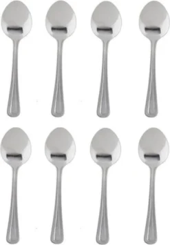 Merkloos 8x Stuks Sierlijke Grote Thee/dessertlepeltjes - Bestek - 15 Cm Van RVS