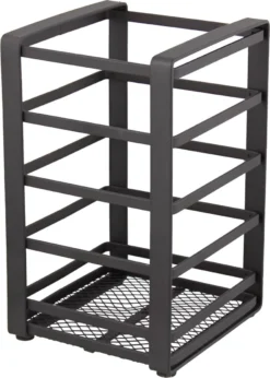 Merkloos Industriële Keukengerei Opberger/ Bestekhouder MONIEK - Zwart - Staal - 10 X 10 X 16.5 Cm